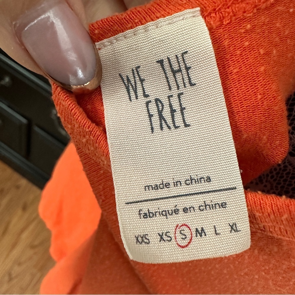 We The Free Bright Orange Scoop Neck Soft Knit, Easy Fit, Layering Essential S - Picture 7 of 11